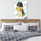  Zwitserland, St Bernhard hond met een brandewijn Canvas Afdruk (Insitu (Slaapkamer))