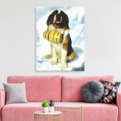  Zwitserland, St Bernhard hond met een brandewijn Canvas Afdruk (Insitu (Woonkamer))