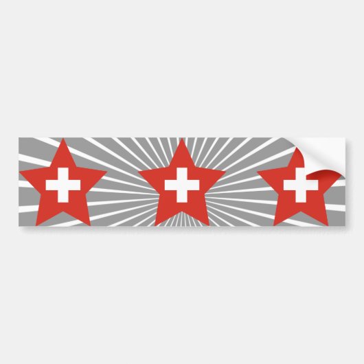 Zwitserland Star Bumpersticker (Voorkant)