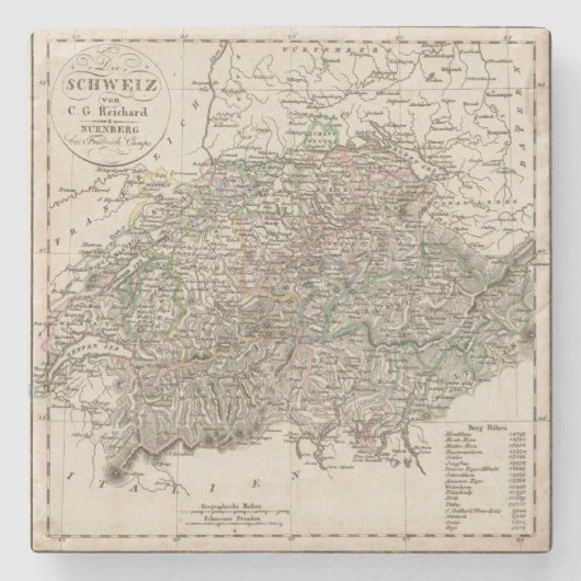 Zwitserland Stenen Onderzetter (Voorkant)