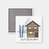 Zwitserland stereotype koelkast magneet (Voorkant / Achterkant)