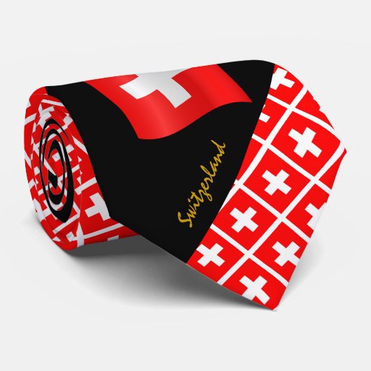 Zwitserland Stropdas kruisstrepen, bedrijf Zwitser (Opgerold)
