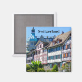 Zwitserland Timbered Houses Souvenir Magneet (Voorkant / Achterkant)
