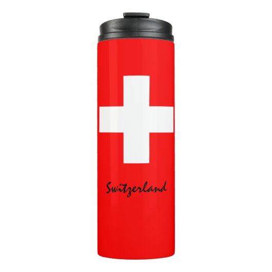 Zwitserland Travel Mug, patriottische Zwitserse vl Thermosbeker (Voorkant)