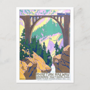 Zwitserland Trein Poster Briefkaart