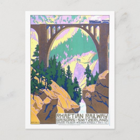 Zwitserland Trein Poster Briefkaart (Voorkant)