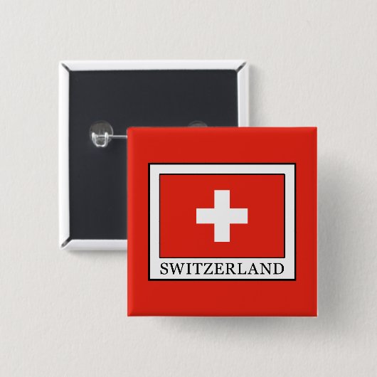 Zwitserland Vierkante Button 5,1 Cm (Voorkant /achterkant)