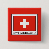 Zwitserland Vierkante Button 5,1 Cm (Voorkant)