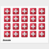 Zwitserland vierkante glossy vlag sticker (Vel)