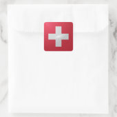 Zwitserland vierkante glossy vlag sticker (Tas)