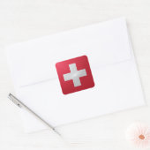 Zwitserland vierkante glossy vlag sticker (Envelop)