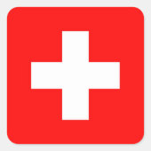 ZWITSERLAND VIERKANTE STICKER (Voorkant)