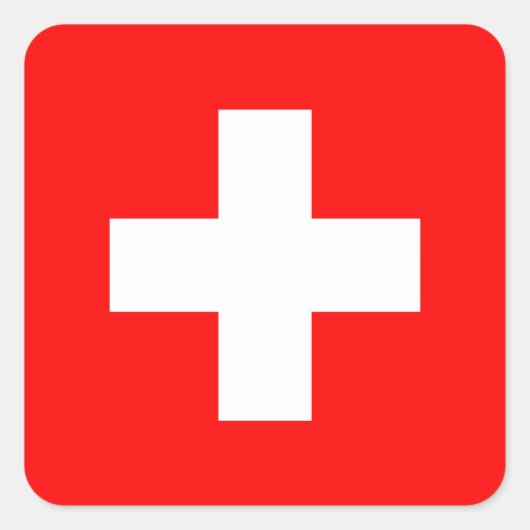 ZWITSERLAND VIERKANTE STICKER (Voorkant)