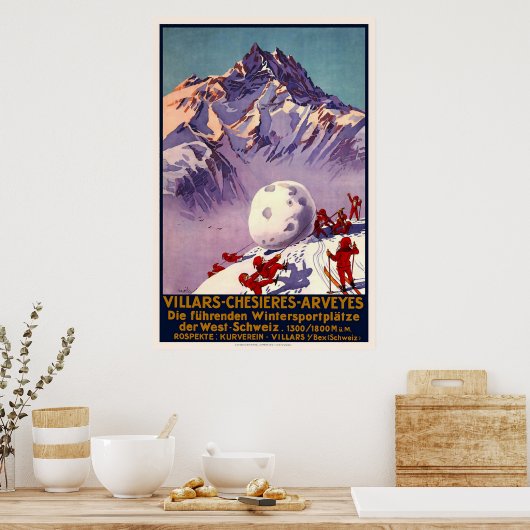 Zwitserland Villars Chesieres Arveyes Poster (Keuken)