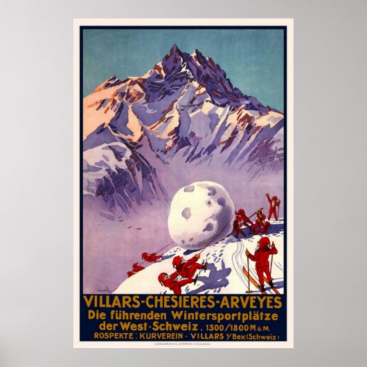 Zwitserland Villars Chesieres Arveyes Poster (Voorkant)