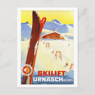 Zwitserland Vintage Reisposter Gerestaureerd Briefkaart