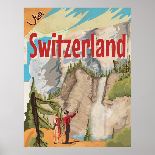 Zwitserland Vintage Reisposter Poster (Voorkant)