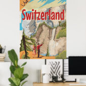 Zwitserland Vintage Reisposter Poster (Thuiskantoor)