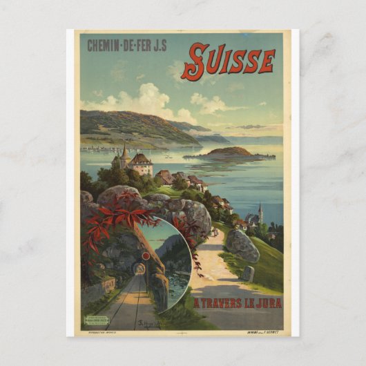 Zwitserland Vintage Travel Briefkaart (Voorkant)