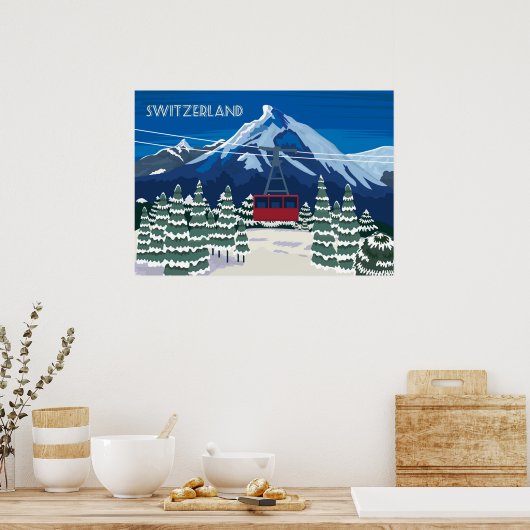 Zwitserland Vintage Travel Poster (Keuken)