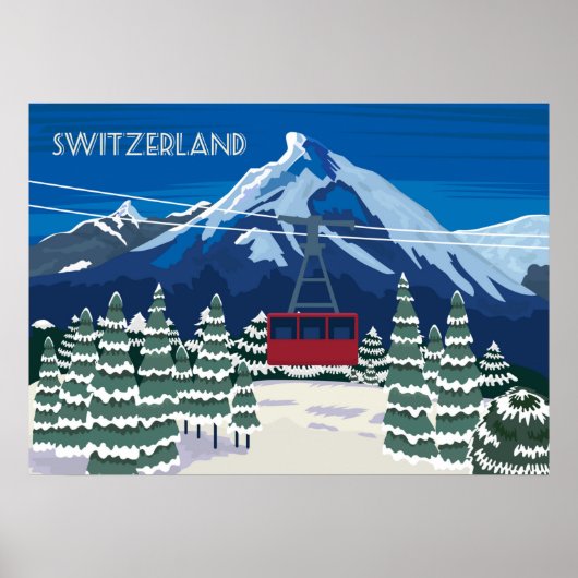 Zwitserland Vintage Travel Poster (Voorkant)
