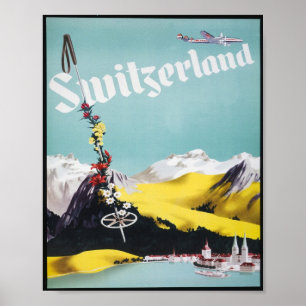 Zwitserland Vintage Travel Poster