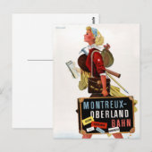 Zwitserland Vintage Travel Poster Briefkaart (Voorkant / Achterkant)