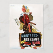 Zwitserland Vintage Travel Poster Briefkaart (Voorkant)