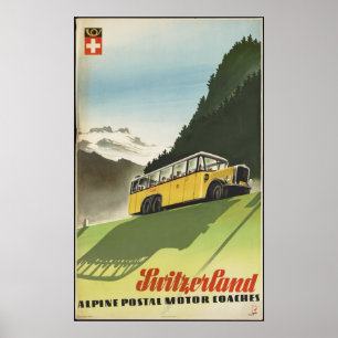 Zwitserland Vintage Travel Poster en Retro Prints