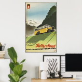 Zwitserland Vintage Travel Poster en Retro Prints (Thuiskantoor)