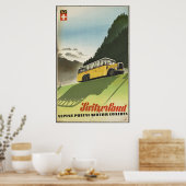 Zwitserland Vintage Travel Poster en Retro Prints (Keuken)
