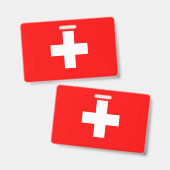 Zwitserland Vlag Badge (Voor- en achterkant)