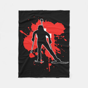 Zwitserland Vlag Biathlonist - Swiss Biathlon 1 Fleece Deken