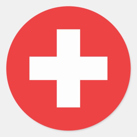 Zwitserland Vlag Classic Ronde Sticker (Voorkant)