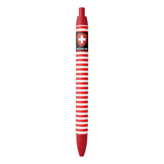Zwitserland Vlag Cute Patriotic Zwarte Inkt Pen (Voorkant Verticaal)