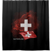 Zwitserland vlag douchegordijn (Voorkant)