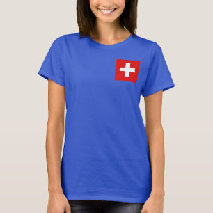 Zwitserland Vlag en Kaart Dk T-Shirt