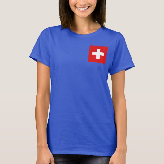Zwitserland Vlag en Kaart Dk T-Shirt (Voorkant)