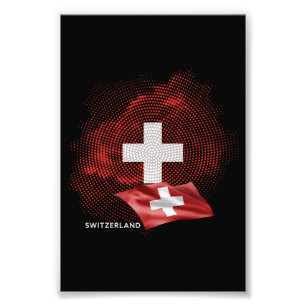 Zwitserland vlag foto afdruk