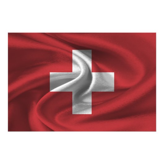 Zwitserland Vlag Foto Afdruk (Voorkant)