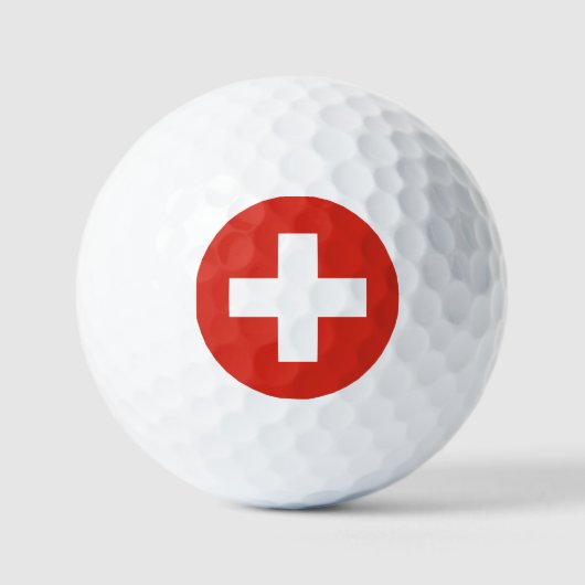 Zwitserland vlag golfballen (Voorkant)