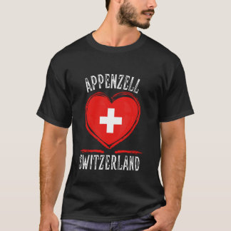 Zwitserland Vlag Hart Appenzell Stad T-shirt