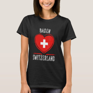 Zwitserland Vlag Hart Baden Stad T-shirt