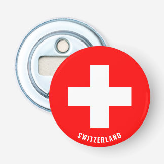 Zwitserland vlag heerlijk patriottisch button flesopener
