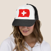 Zwitserland Vlag Hoed Trucker Pet (In situ)