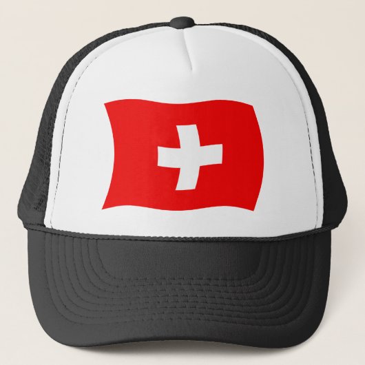 Zwitserland Vlag Hoed Trucker Pet (Voorkant)