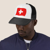 Zwitserland Vlag Hoed Trucker Pet (In situ)