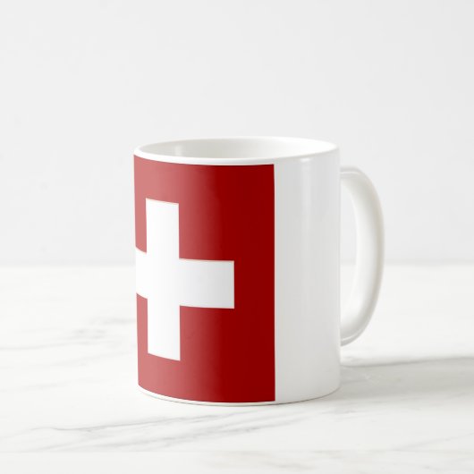 Zwitserland Vlag in Chrome Graphics Coffe Mok (Voorkant rechts)