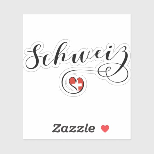 Zwitserland Vlag in hart, Zwitsers, Schweiz Sticker (Vel)