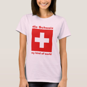 Zwitserland Vlag + Kaart + Tekst T-shirt
